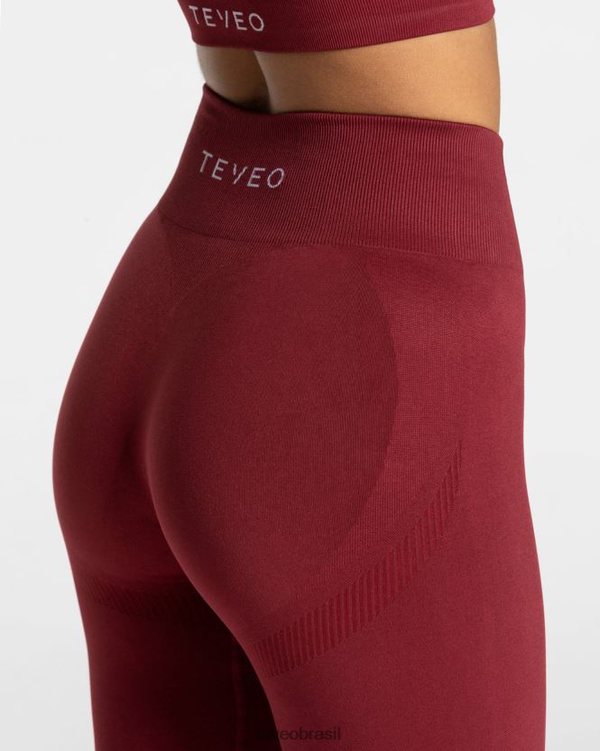 roupas mulheres TEVEO FJ4TZV55 elevar leggings vinho vermelho