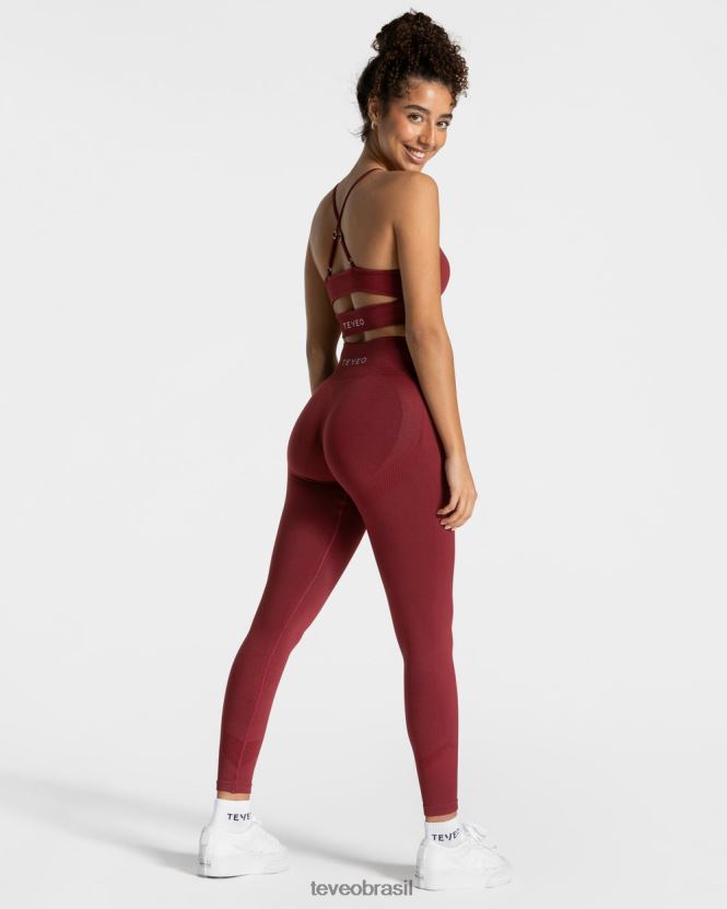 roupas mulheres TEVEO FJ4TZV55 elevar leggings vinho vermelho