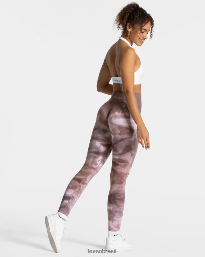 roupas mulheres TEVEO FJ4TZV56 legging tie-dye terra