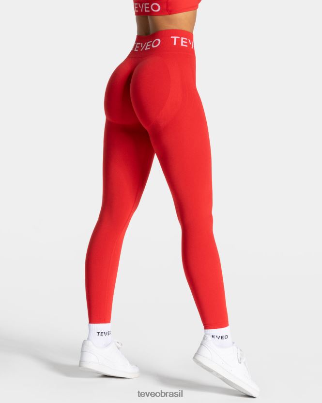 roupas mulheres TEVEO FJ4TZV60 leggings scrunch exclusivas vermelho