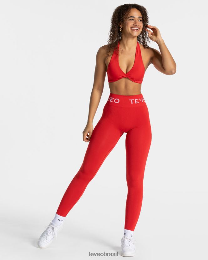 roupas mulheres TEVEO FJ4TZV60 leggings scrunch exclusivas vermelho