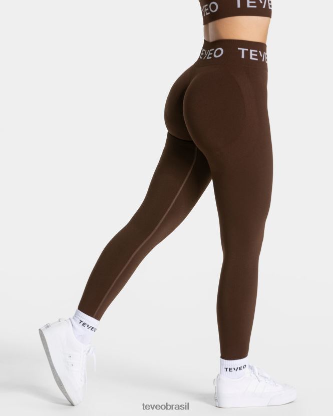 roupas mulheres TEVEO FJ4TZV61 leggings scrunch exclusivas marrom escuro