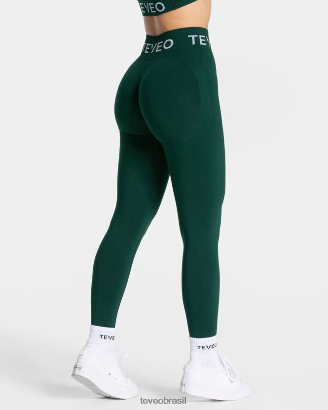 roupas mulheres TEVEO FJ4TZV63 leggings scrunch exclusivas verde escuro