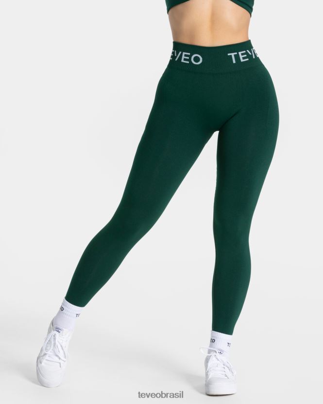 roupas mulheres TEVEO FJ4TZV63 leggings scrunch exclusivas verde escuro