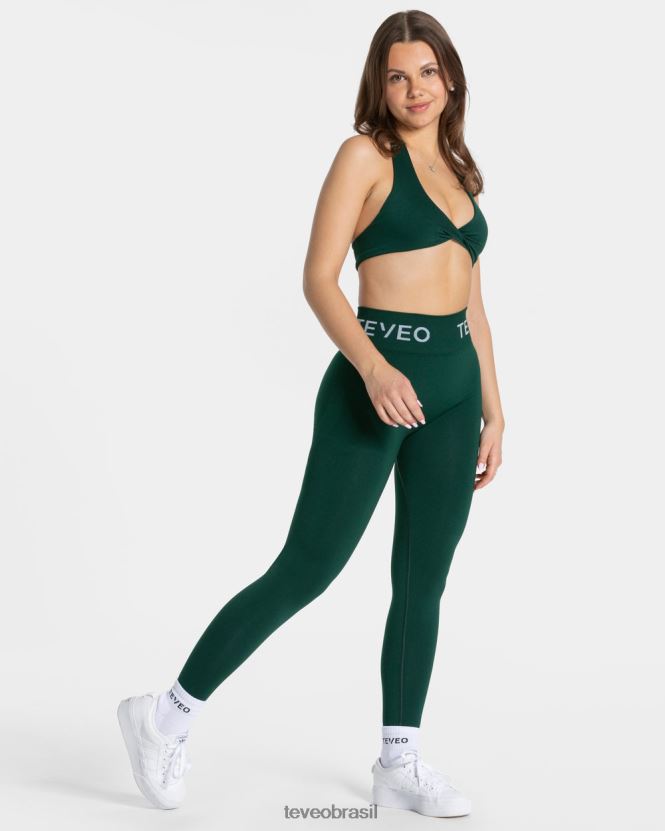 roupas mulheres TEVEO FJ4TZV63 leggings scrunch exclusivas verde escuro