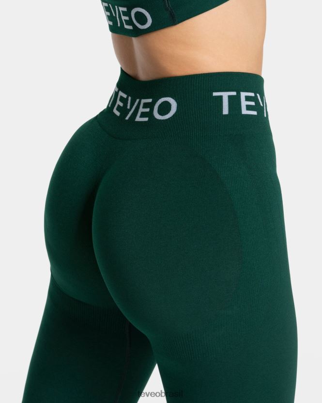 roupas mulheres TEVEO FJ4TZV63 leggings scrunch exclusivas verde escuro