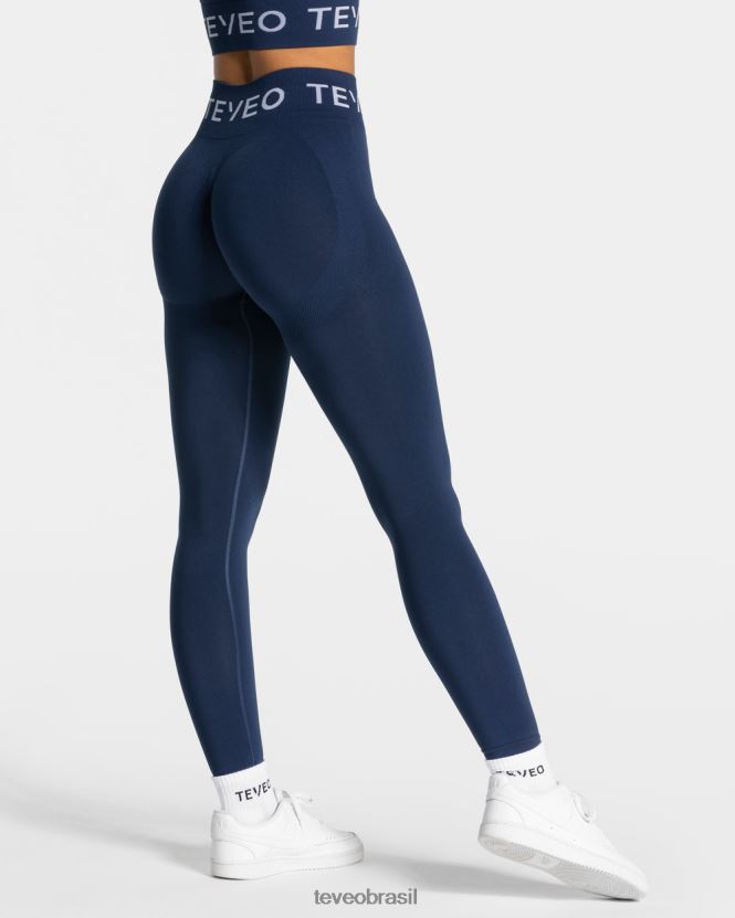 roupas mulheres TEVEO FJ4TZV64 leggings scrunch exclusivas azul escuro