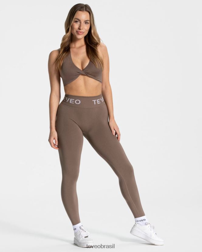 roupas mulheres TEVEO FJ4TZV68 leggings scrunch exclusivas café