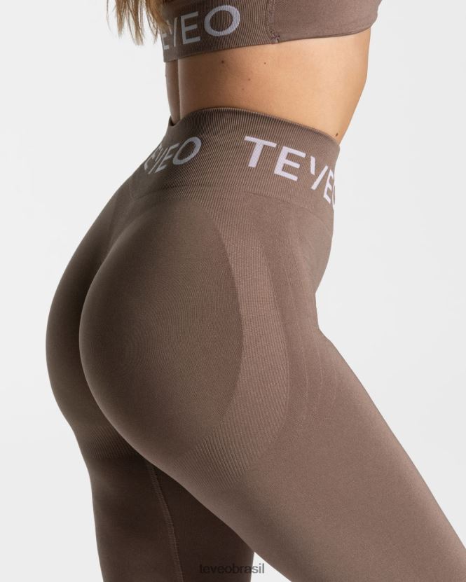 roupas mulheres TEVEO FJ4TZV68 leggings scrunch exclusivas café