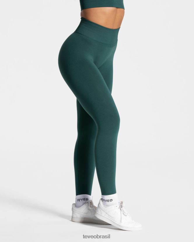 roupas mulheres TEVEO FJ4TZV71 leggings de sensação verde escuro