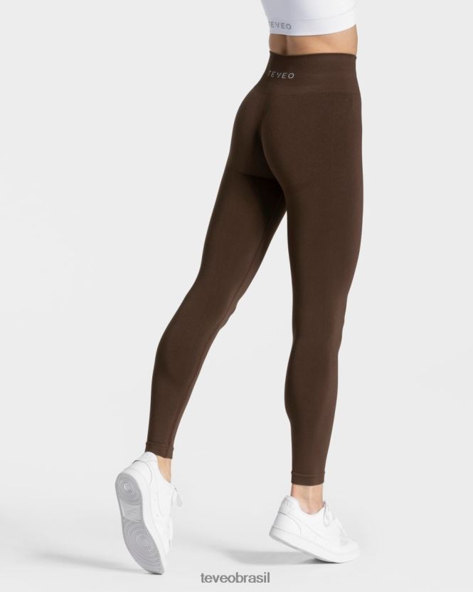 roupas mulheres TEVEO FJ4TZV74 leggings elegantes marrom escuro