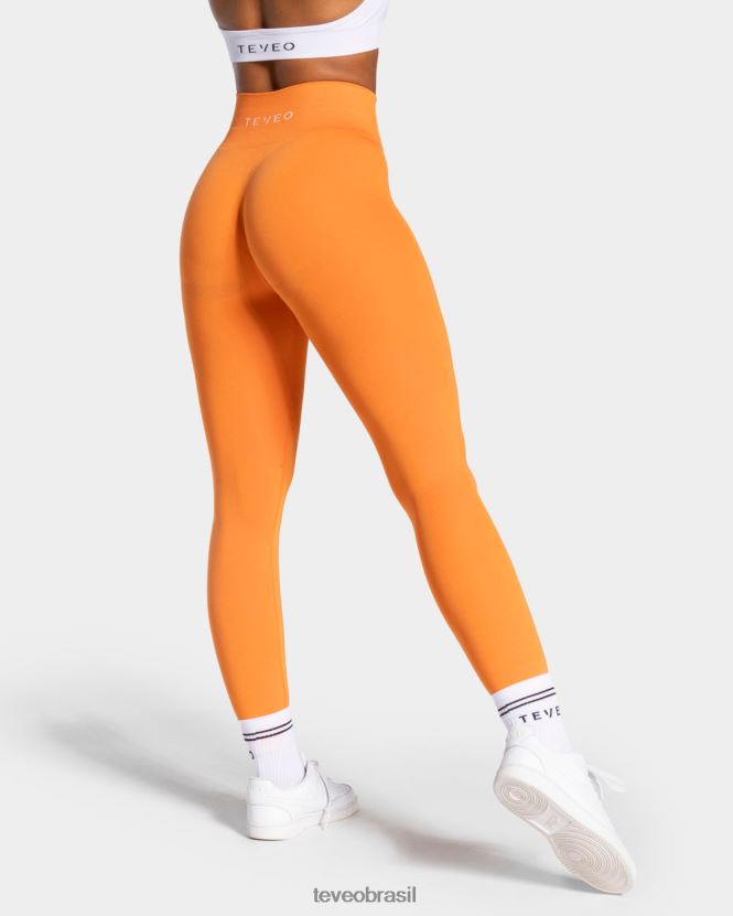 roupas mulheres TEVEO FJ4TZV78 leggings elegantes laranja