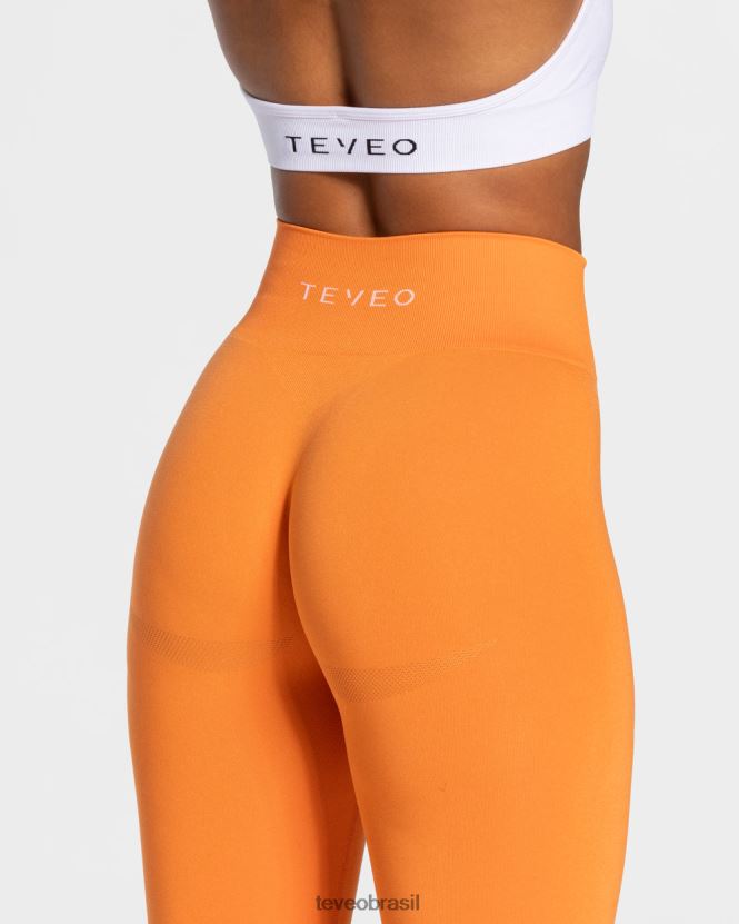 roupas mulheres TEVEO FJ4TZV78 leggings elegantes laranja