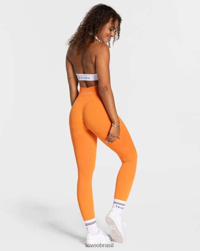 roupas mulheres TEVEO FJ4TZV78 leggings elegantes laranja