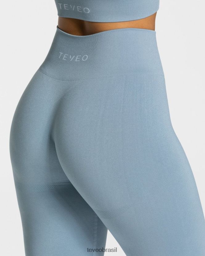 roupas mulheres TEVEO FJ4TZV82 leggings elegantes aço azul