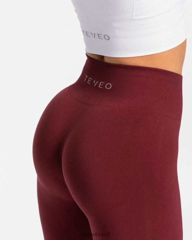 roupas mulheres TEVEO FJ4TZV84 leggings elegantes vinho vermelho