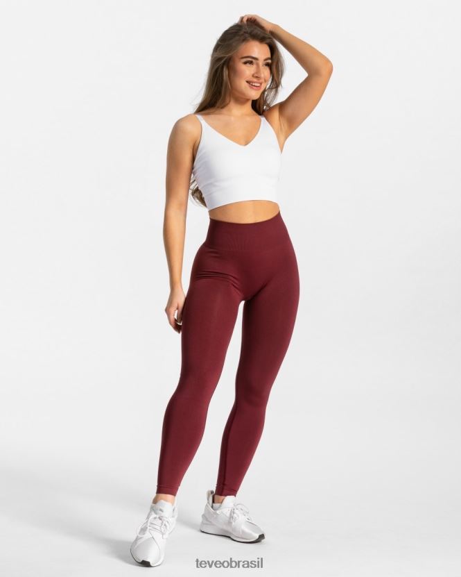 roupas mulheres TEVEO FJ4TZV84 leggings elegantes vinho vermelho