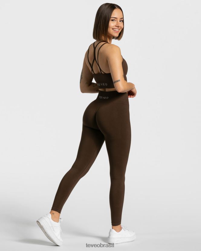 roupas mulheres TEVEO FJ4TZV86 legging atemporal marrom escuro