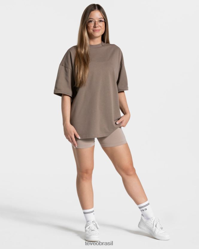 roupas mulheres TEVEO FJ4TZV471 camiseta superdimensionada de doces café