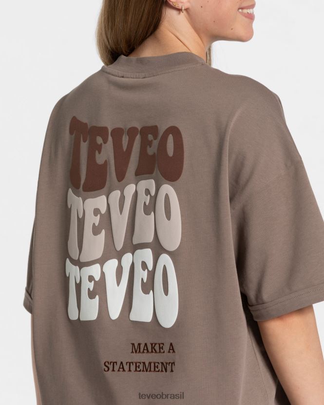 roupas mulheres TEVEO FJ4TZV471 camiseta superdimensionada de doces café