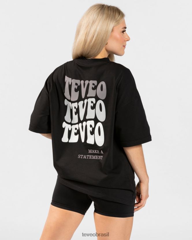 roupas mulheres TEVEO FJ4TZV472 camiseta superdimensionada de doces preto