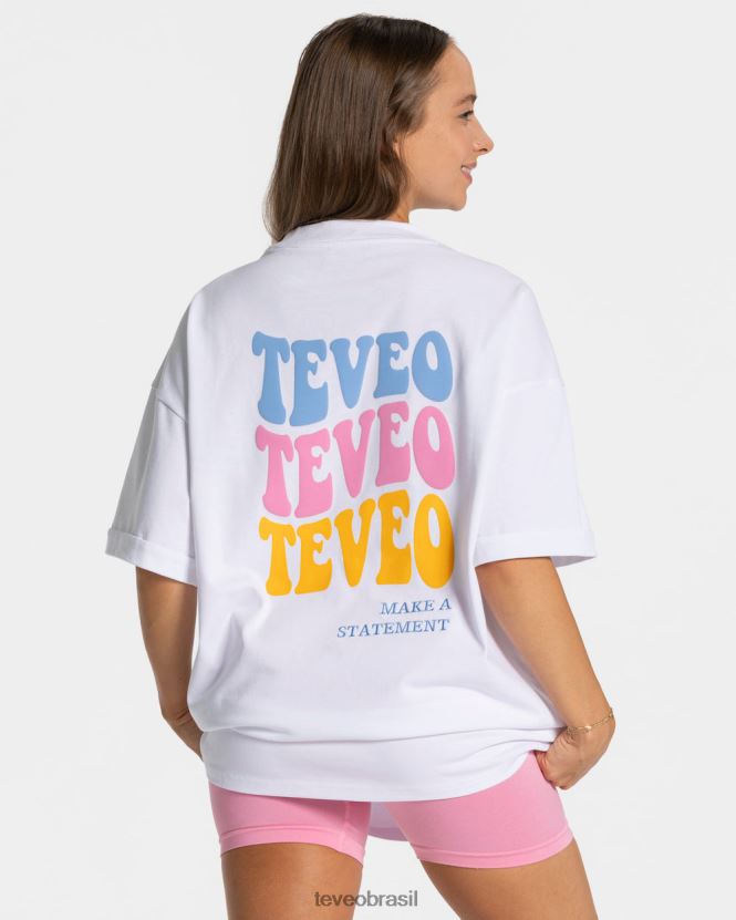 roupas mulheres TEVEO FJ4TZV474 camiseta superdimensionada de doces branco