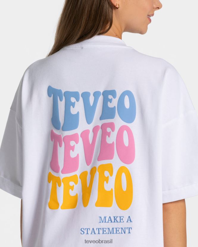 roupas mulheres TEVEO FJ4TZV474 camiseta superdimensionada de doces branco