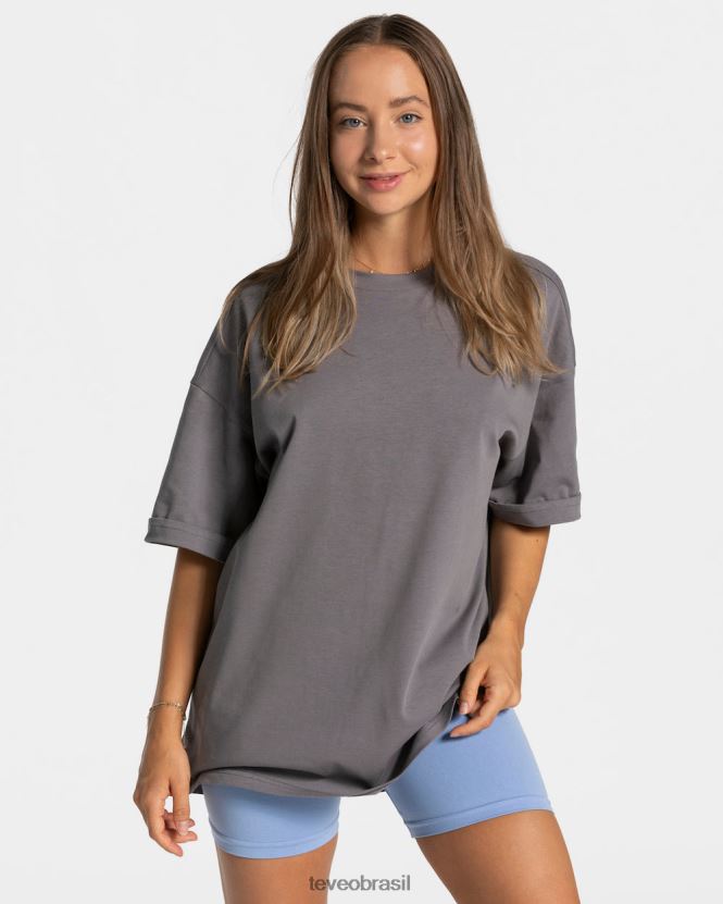 roupas mulheres TEVEO FJ4TZV475 camiseta superdimensionada de doces grafite