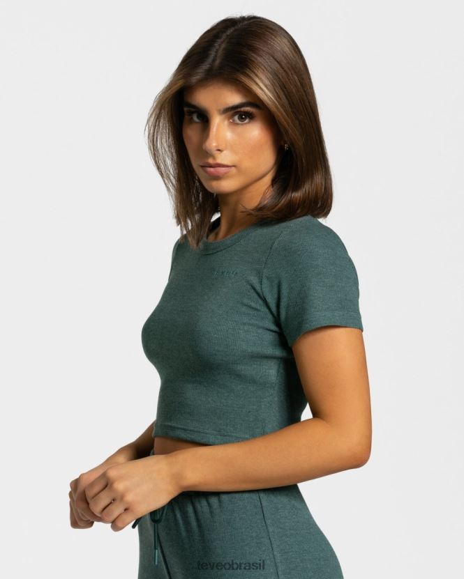 roupas mulheres TEVEO FJ4TZV484 camiseta de salão verde escuro