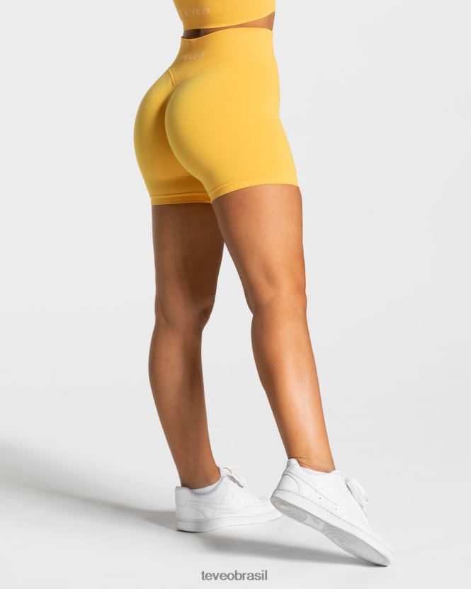 roupas mulheres TEVEO FJ4TZV233 declaração curta amarelo