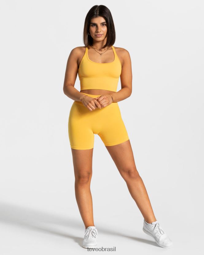 roupas mulheres TEVEO FJ4TZV233 declaração curta amarelo