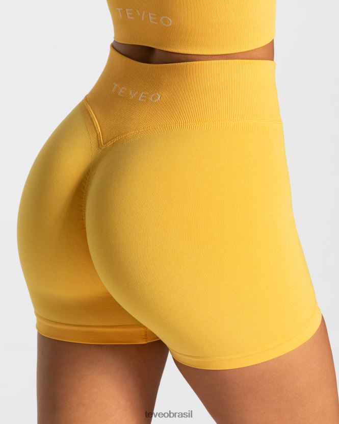 roupas mulheres TEVEO FJ4TZV233 declaração curta amarelo