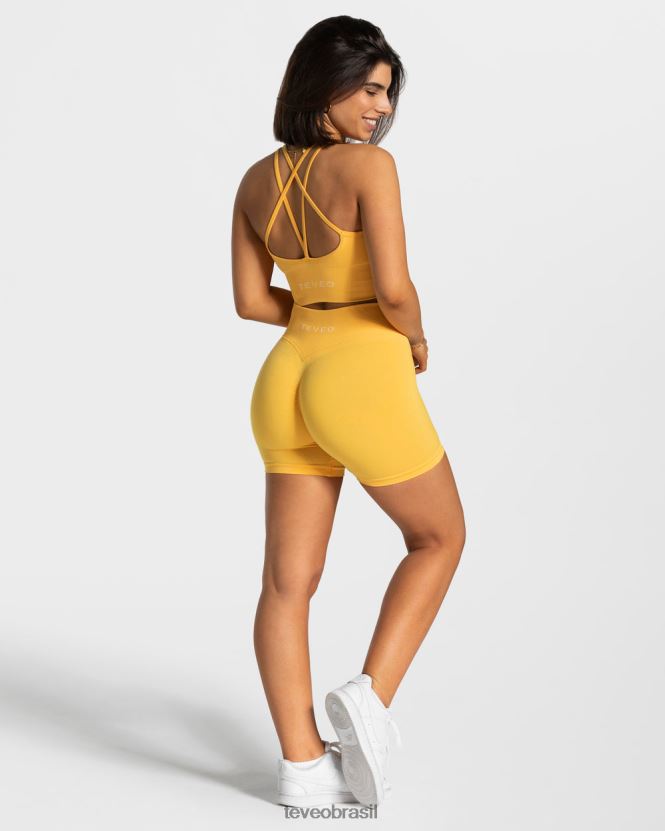 roupas mulheres TEVEO FJ4TZV233 declaração curta amarelo